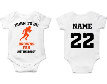 Browns Baby Bodysuit, Customized Baby Jersey, Football Fan Gift, Father's day present, Browns Baby Clothes, Browns Gift Baby, Football Baby