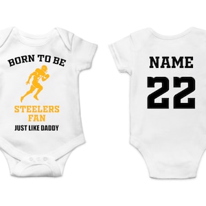 Body Steelers Baby, spersonalizowana koszulka dla niemowląt, prezent dla fana futbolu, prezent na dzień ojca, ubranka dla niemowląt Steelers, prezent dla niemowląt Steelers