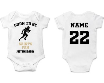 Saints Baby Bodysuit, Customized Baby Jersey, Football Fan Gift, Father's day present, Saints Baby Clothes, Saints Gift Baby, Football Baby