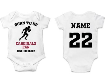 Cardinals Baby Bodysuit, Customized Baby Jersey, Football Fan Gift, Father's day present, Cardinals Baby Clothes, Cardinals Gift Baby