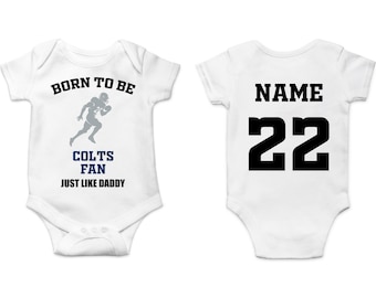 Colts Baby Bodysuit, Customized Baby Jersey, Football Fan Gift, Father's day present, Colts Baby Clothes, Colts Gift Baby, Football Baby