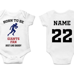 Giants Baby Bodysuit, Customized Baby Jersey, Football Fan Gift, Father&#39;s day present, Giants Baby Clothes, Giants Gift Baby, Football Baby