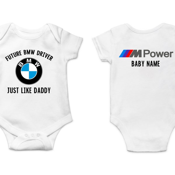 Body de bebé BMW personalizado, amantes de BMW One Piece, body de bebé BMW MPower, bmw bebé bebé, body de conductor de BMW futuro, regalo de amantes de Bmw