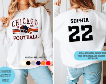 Chicago Bears Football Sweatshirt, Crewneck Vintage Football Shirt, Personalized Football Sweatshirt Unisex Size, Chicago Foorball Fan Gift