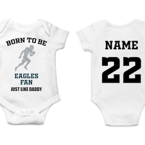 Eagles Baby Bodysuit, Customized Baby Jersey, Football Fan Gift, Father's day present, Eagles Baby Clothes, Eagles Gift Baby, Football Baby