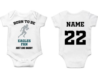 Body de bebé Eagles, camiseta de bebé personalizada, regalo de fanático del fútbol, regalo del día del padre, ropa de bebé Eagles, regalo de Eagles Baby, bebé de fútbol