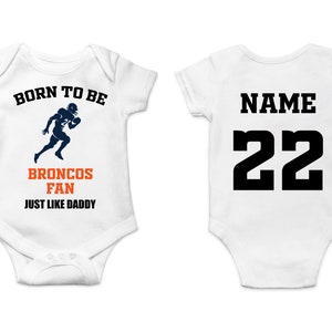 Broncos Baby Bodysuit, Customized Baby Jersey, Football Fan Gift, Father&#39;s day present, Broncos Baby Clothes, Broncos Gift Baby