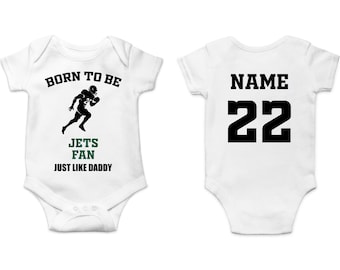 Jets Baby Bodysuit, Customized Baby Jersey, Football Fan Gift, Father's day present, Jets Baby Clothes, Jets Gift Baby, Football Baby