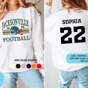 Jacksonville Jaguars Football Sweatshirt, Crewneck Vintage Football Shirt, personalisierte Sweatshirt Unisex Größe, Jacksonville Foorball Geschenk