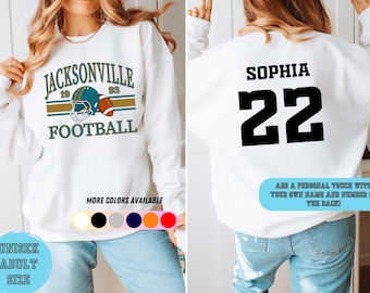 Jacksonville Jaguars Football Sweatshirt, Crewneck Vintage Football Shirt, Personalized Sweatshirt Unisex Size, Jacksonville Foorball Gift