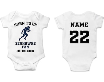 Seahawks Baby Bodysuit, Customized Baby Jersey, Football Fan Gift, Father's day present, Seahawks Baby Clothes, Seahawks Gift Baby