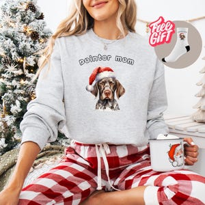 Pointer Mom jultröja | Hundälskare present till henne | Pointer älskare kläder | Mysig Pointer Mama present + presentstrumpor på varje beställning