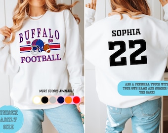 Buffalo Bills Football Sweatshirt, Crewneck Vintage Football Shirt, Personalized Football Sweatshirt Unisex Size, Buffalo Foorball Fan Gift
