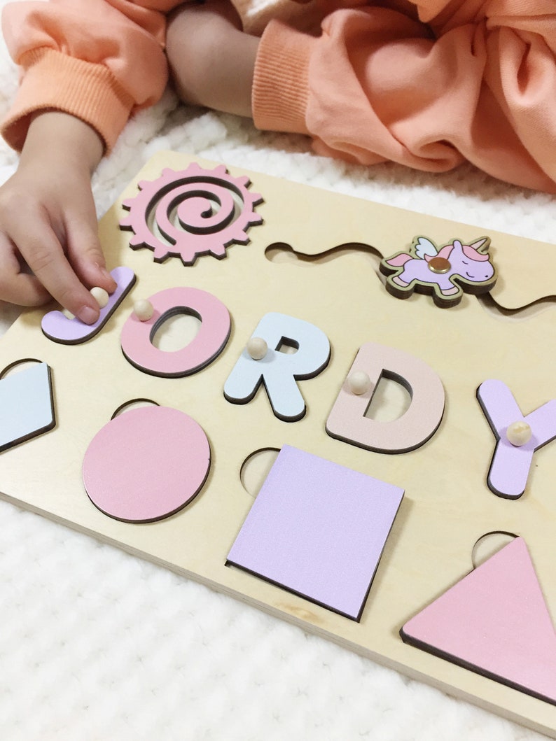 Personalized Name Puzzle With Pegs Christmas Gifts for Kids Etsy