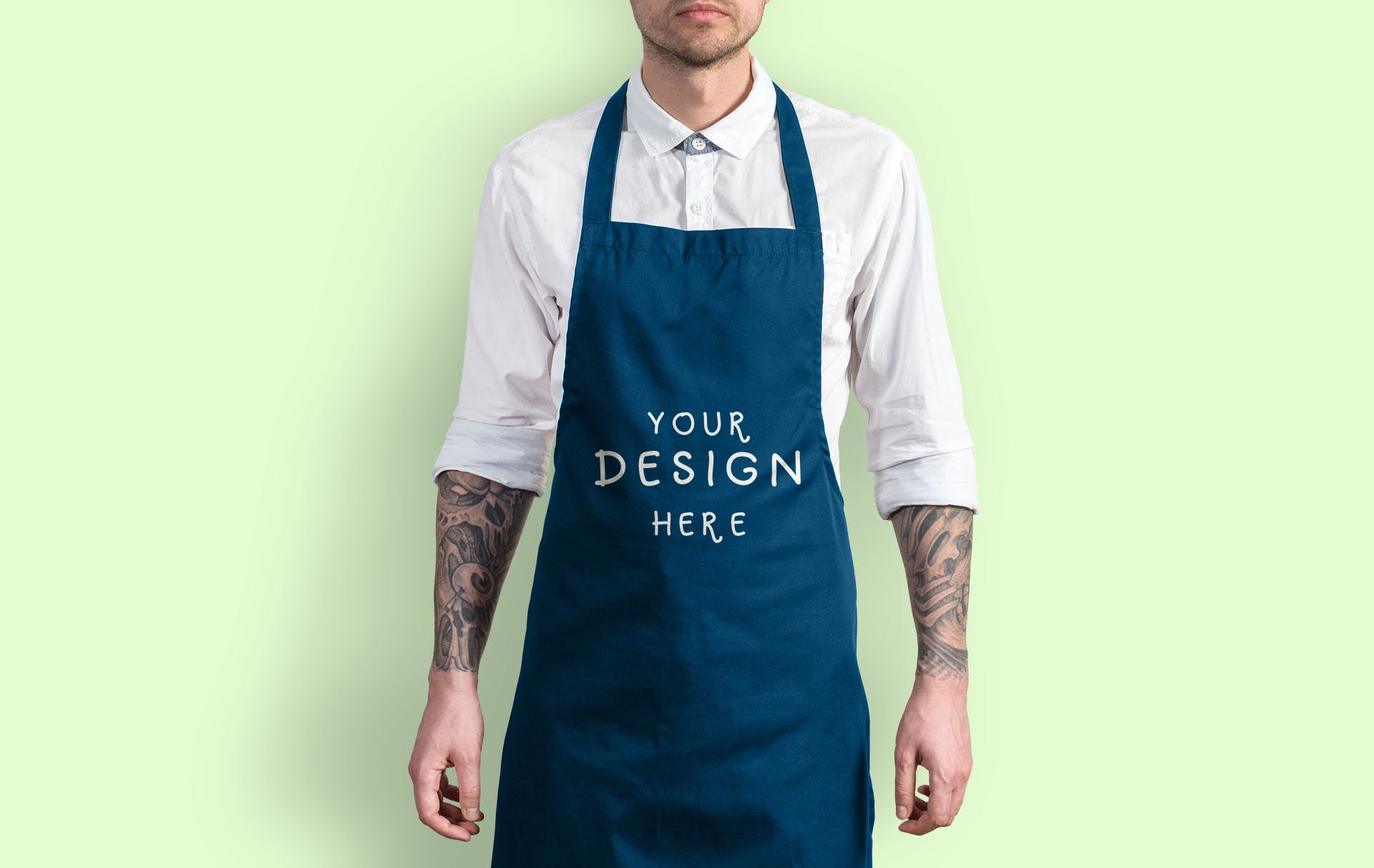 Apron Mockup, Blank Apron Template, Blue Apron Mock Up, Chef Mockup
