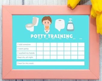 Potty Training Reward Chart  - Toilet Training - Potty Training Checklist - Toddler Reward Chart - Kids - Toddlers Potty Habit - Autism