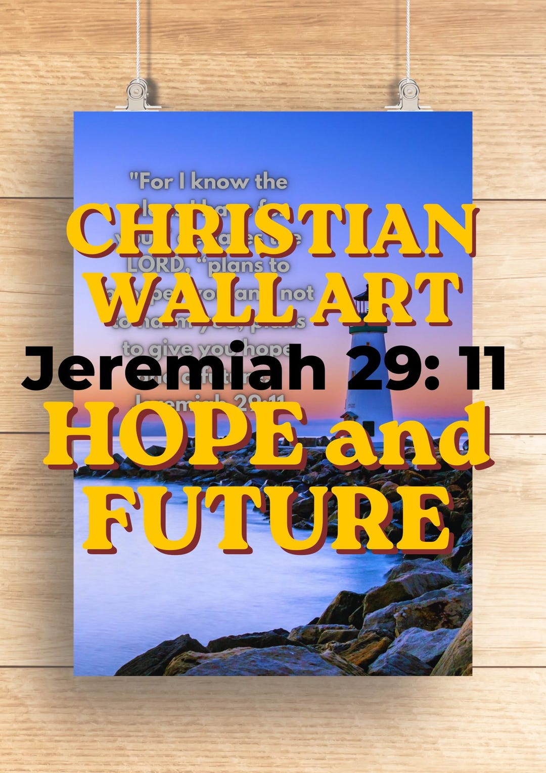 Jeremiah 29:11 Wall Art Printable | Christian Lighthouse Decor | Bible ...