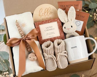 Caja de regalo para futuros padres, regalo de embarazo para mamá y papá, regalo para baby shower, cesta de regalo para padres primerizos, regalo para futura mamá, caja de regalo de bienvenida para el bebé