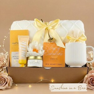 Box of Sunshine Gift, Sending a Hug Care Package, Cheer Up Gift Box, Brighten Your Day, Yellow Gift Set for Best Friend, Get Well Soon Gift