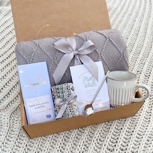 Warm gift box, sending a hug, thinking of you, care package for her, miss you gift, get well soon, hygge gift box, gift box for women, BLK