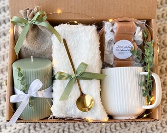 Hygge Gift Box: Candle, Mug, Socks & Caramels - Self Care Package
