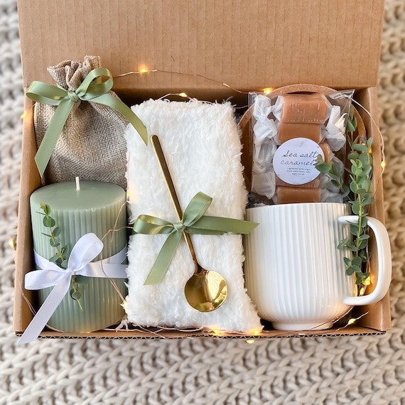 Hygge Gift Box: Candle, Mug, Socks & Caramels - Self Care Package