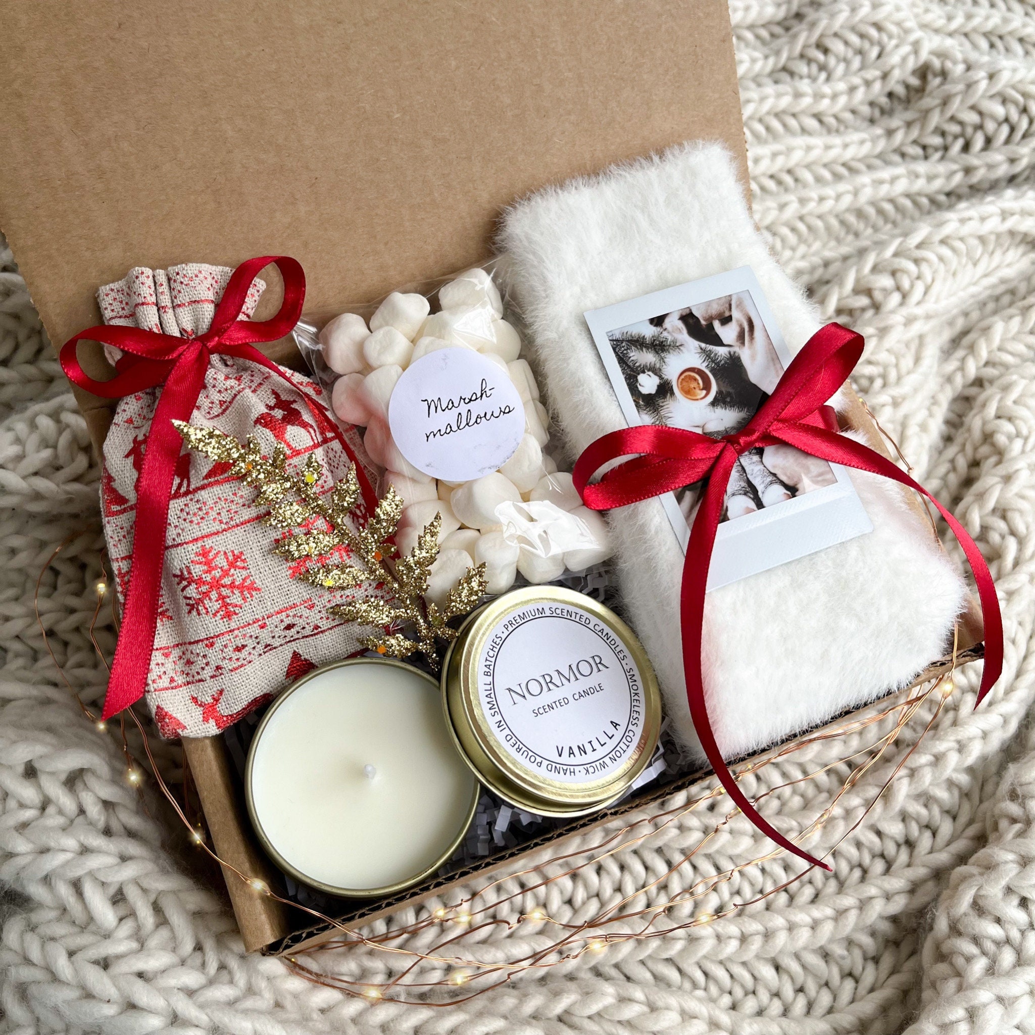 Christmas Gift for Men & Women  Hygge Holiday Gift Basket – Happy