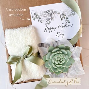 Personalized Mother's Day Gift Box, Spa & Cozy Box, Birthday Gifts for Her, Sympathy Package Succulent gift box