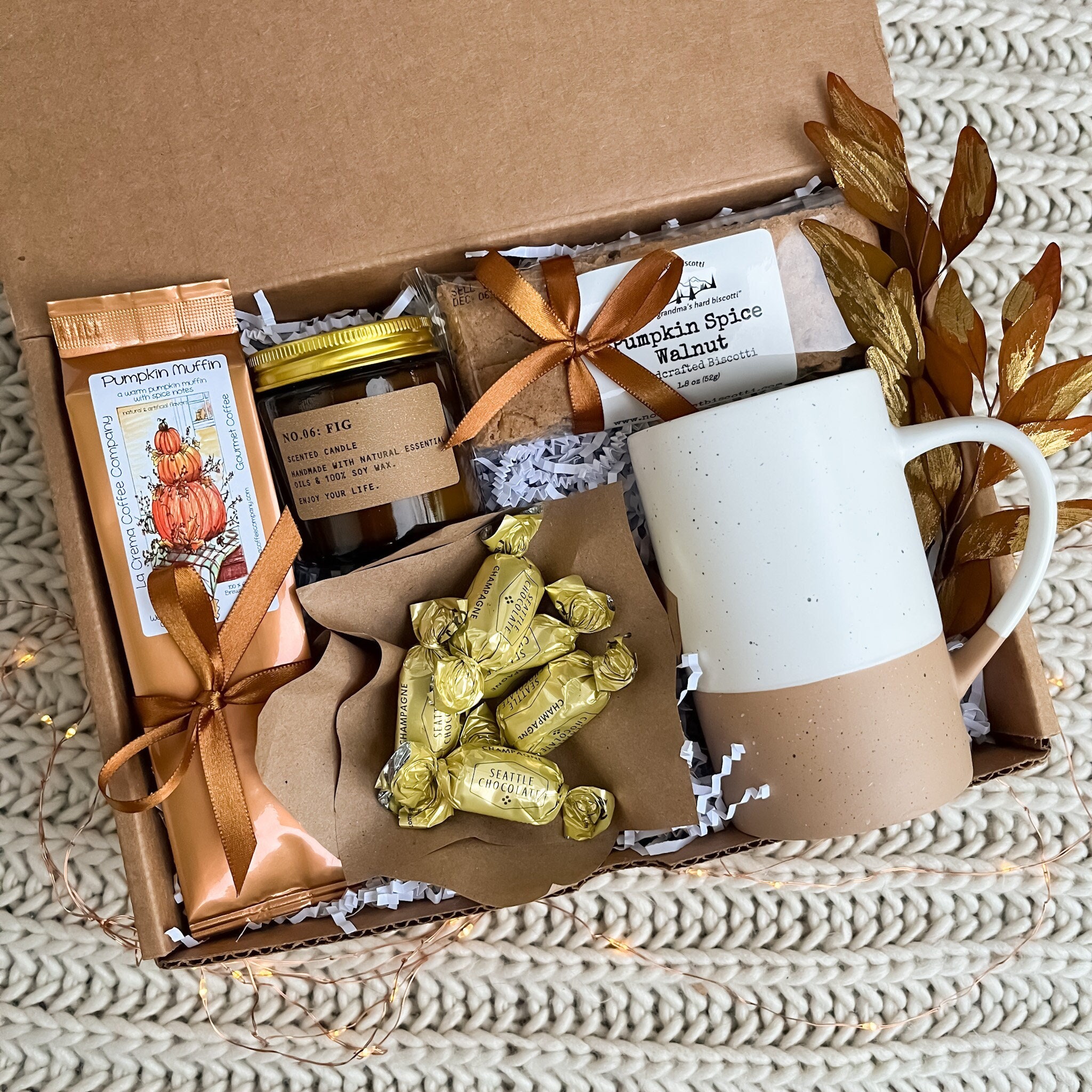 Fall Gift Box With Coffee, so Very Thankful, Cozy Gift Basket, Care