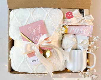 Self Care Gift Box: Blanket, Mug, Socks & Treats