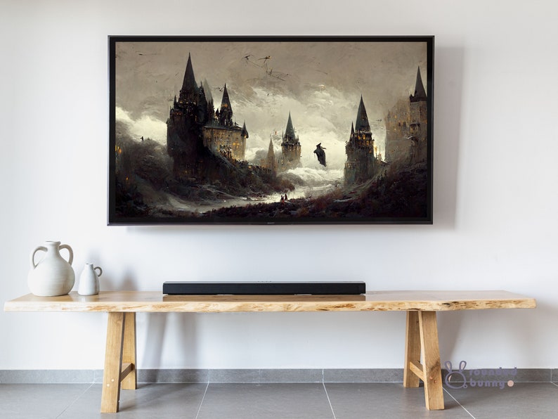 Samsung Frame TV Art | Frame TV Art 4K | Vintage magic Castle Painting | Magic World Tv Wallpaper | Digital Download |Instant Download |16:9