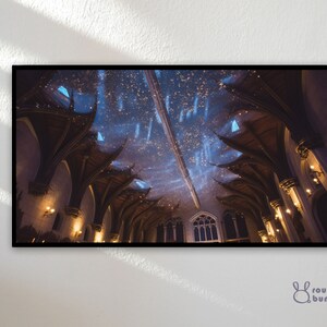 Samsung Frame TV Art | Frame TV Art 4K |  Wizard Dining Hall TV Art | Magic World Tv Wallpaper | Digital Download | Instant Download | 16:9