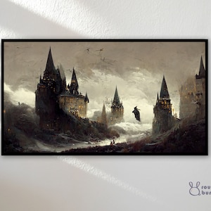 Samsung Frame TV Art | Frame TV Art 4K | Vintage magic Castle Painting | Magic World Tv Wallpaper | Digital Download |Instant Download |16:9