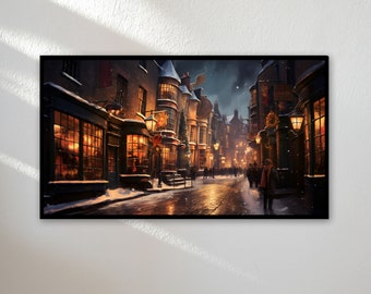 Samsung Frame TV Art Christmas | Frame TV Art 4K | Wizard Magical Shop TV Art | Magic World Tv Wallpaper | Digital Instant Download | 16:9