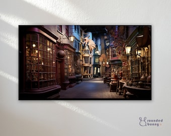 Samsung Frame TV-kunst | Frame TV-kunst 4K | Tovenaar magische winkel TV-kunst | Magische Wereld TV-achtergrond | Digitale download | Direct downloaden | 16:9