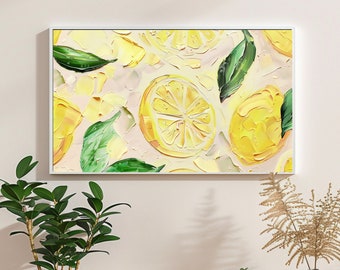 Samsung Frame TV Art Spring | Frame TV Art Modern, Lemon, Floral, Flower, Easter, Pink | Textured Art | Instant Digital Download |16:9