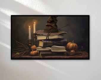 Samsung Frame TV Art | Frame TV Art 4K | Witch Magical Hat | Magic World Tv Wallpaper | Digital Download |Instant Download |16:9