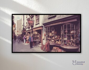 Samsung Frame TV-kunst | Frame TV-kunst 4K | Tovenaar magische winkel TV-kunst | Magische Wereld TV-achtergrond | Digitale download | Direct downloaden | 16:9
