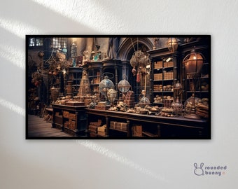 Samsung Frame TV-kunst | Frame TV-kunst 4K | Tovenaarsklas | Alchemy Room Geïnspireerd Magic World TV Wallpaper | Direct downloaden | 16:9