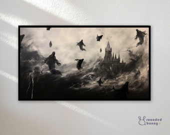 Samsung Frame TV Art | Frame TV Art 4K | Vintage Magic Castle Painting | Magic World Tv Wallpaper | Digital Download |Instant Download |16:9