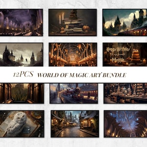 12PCS Samsung Frame TV Art Bundle | Wizard Magic World Tv Wallpaper | Frame TV Art 4K | Digital Download | Instant Download | 16:9