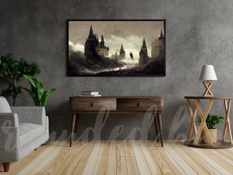 Samsung Frame TV Art | Frame TV Art 4K | Vintage magic Castle Painting | Magic World Tv Wallpaper | Digital Download |Instant Download |16:9