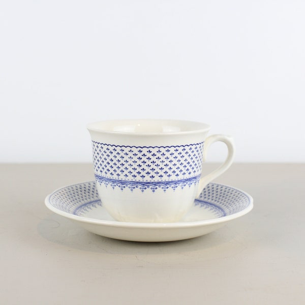 Masons Louise Blue White Cup Blue White Teacup and Saucer