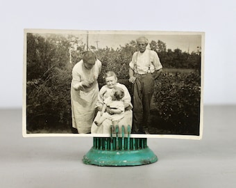 Antique Photo Group Family Photo Children Outdoors Black and White Sepia Old Photograph