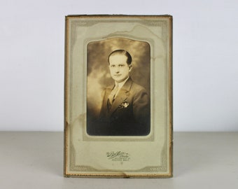 Antique Matted Card Portrait Photo Of A Man Old Sepia Old Photograph Holyoke