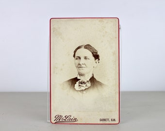 Antique Cabinet Card Portrait Photo Of A Woman Old Sepia Old Photograph