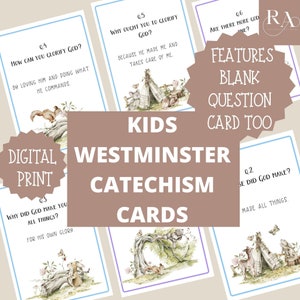 Kids Westminster Shorter Catechism - Confession of Faith - Puritan Reformed Theology - Woodlands Forest Animals Set - Catechism for Kids