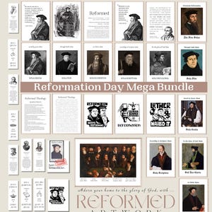 Reformed Theology Reformation Day Party - 5 Solas of the Reformation - Martin Luther Here I Stand - John Calvin - Reformed Christian