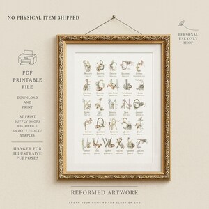 CHRISTIAN ALPHABET Poster For Children ABCs Of God Wall Décor ABC 123 Christian Posters Christian ABCs For Kids Bible Art Attributes of God image 7