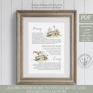 Martin Luther Morning Prayer Evening Prayer Reformed Theology Wall Art Reformed Christian Gift Reformed Artwork Lutheran Prayer for Children